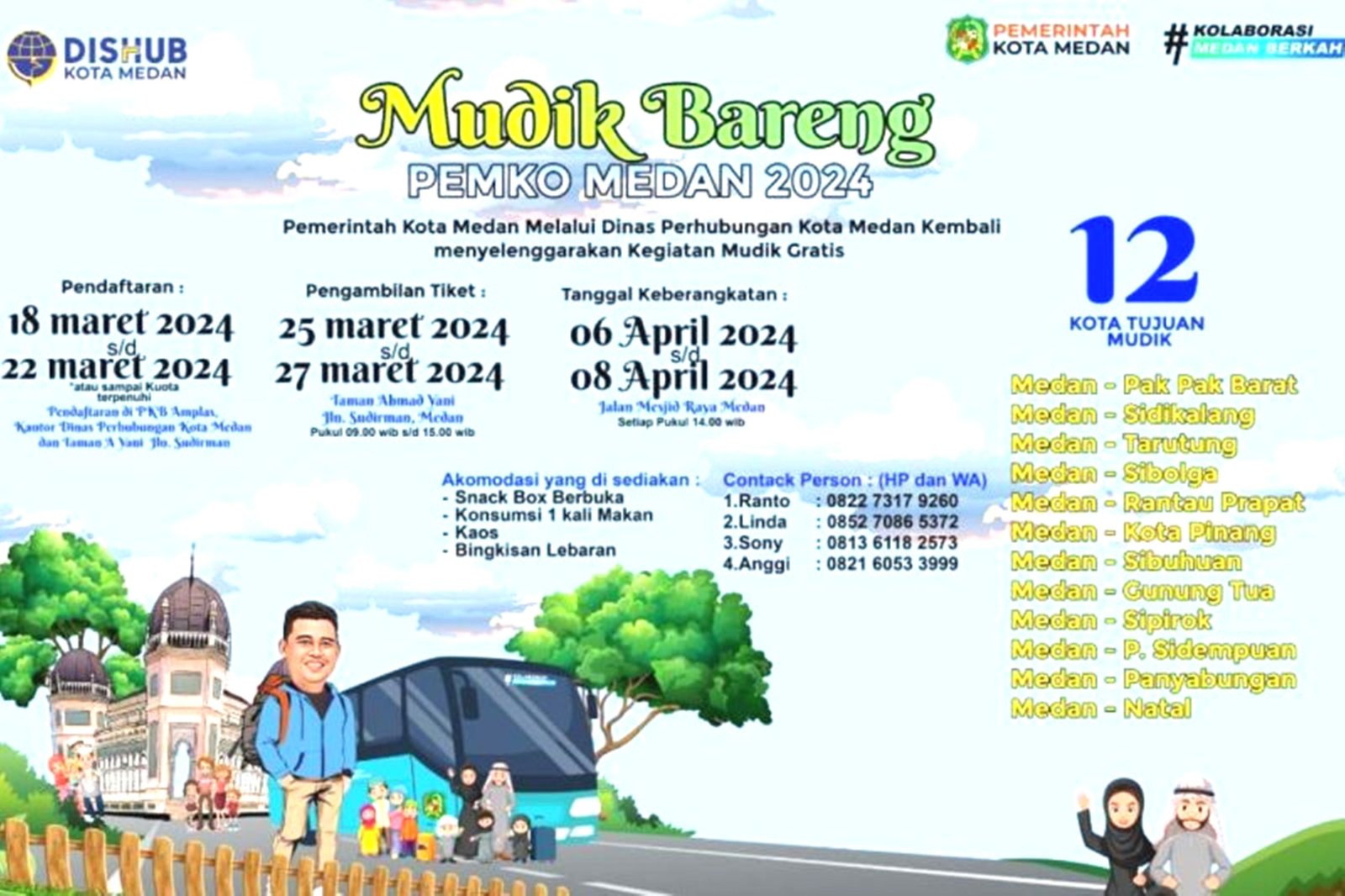 Pemkot Medan Buka Mudik Gratis ke 12 Daerah di Sumut, Buruan Daftar!