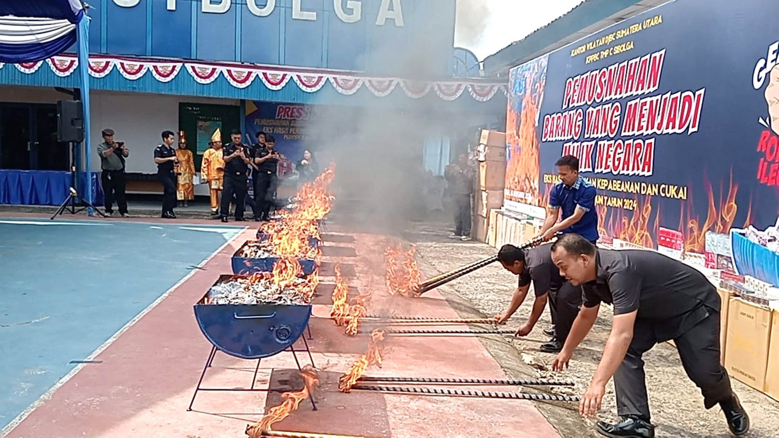 1,7 Juta Rokok Ilegal Dimusnahkan Bea Cukai Teluk Nibung, Kerugian Negara Rp 1,1 Miliar
