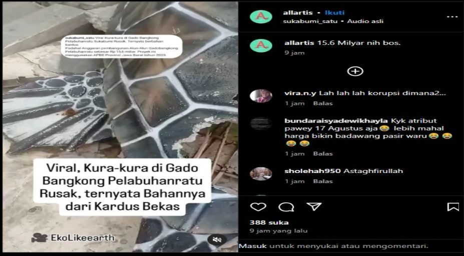 Viral! Patung Kura-Kura di Pelabuhan Ratu Rusak, Warga Pertanyakan Anggaran