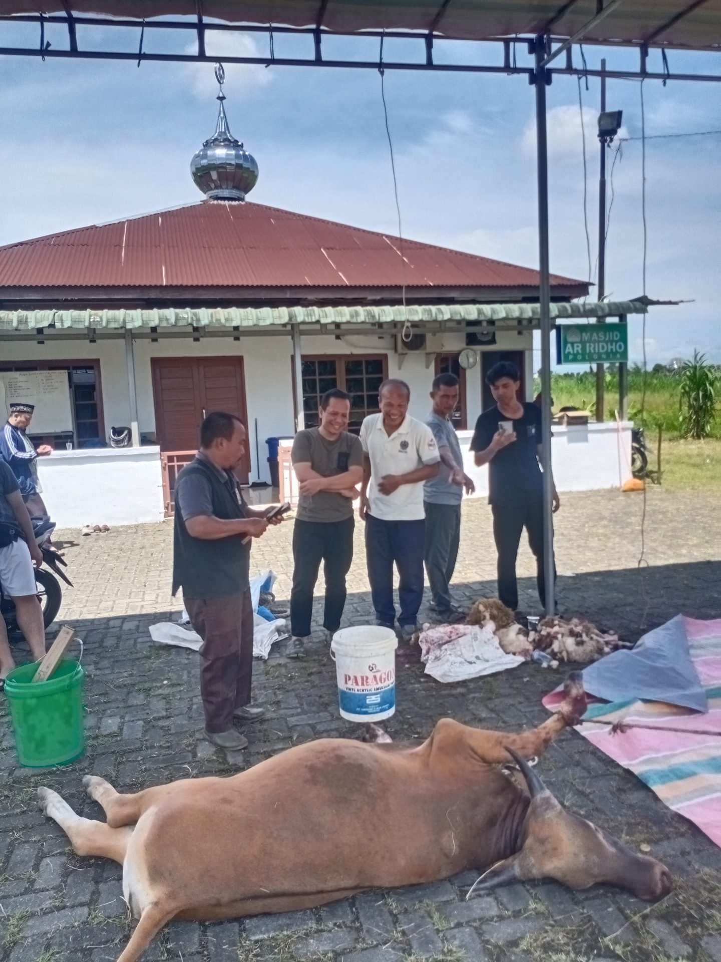 Jama'ah Masjid Ar Ridho Polonia Rayakan Idul Adha, Sembelih 7 Ekor Lembu dan Kambing