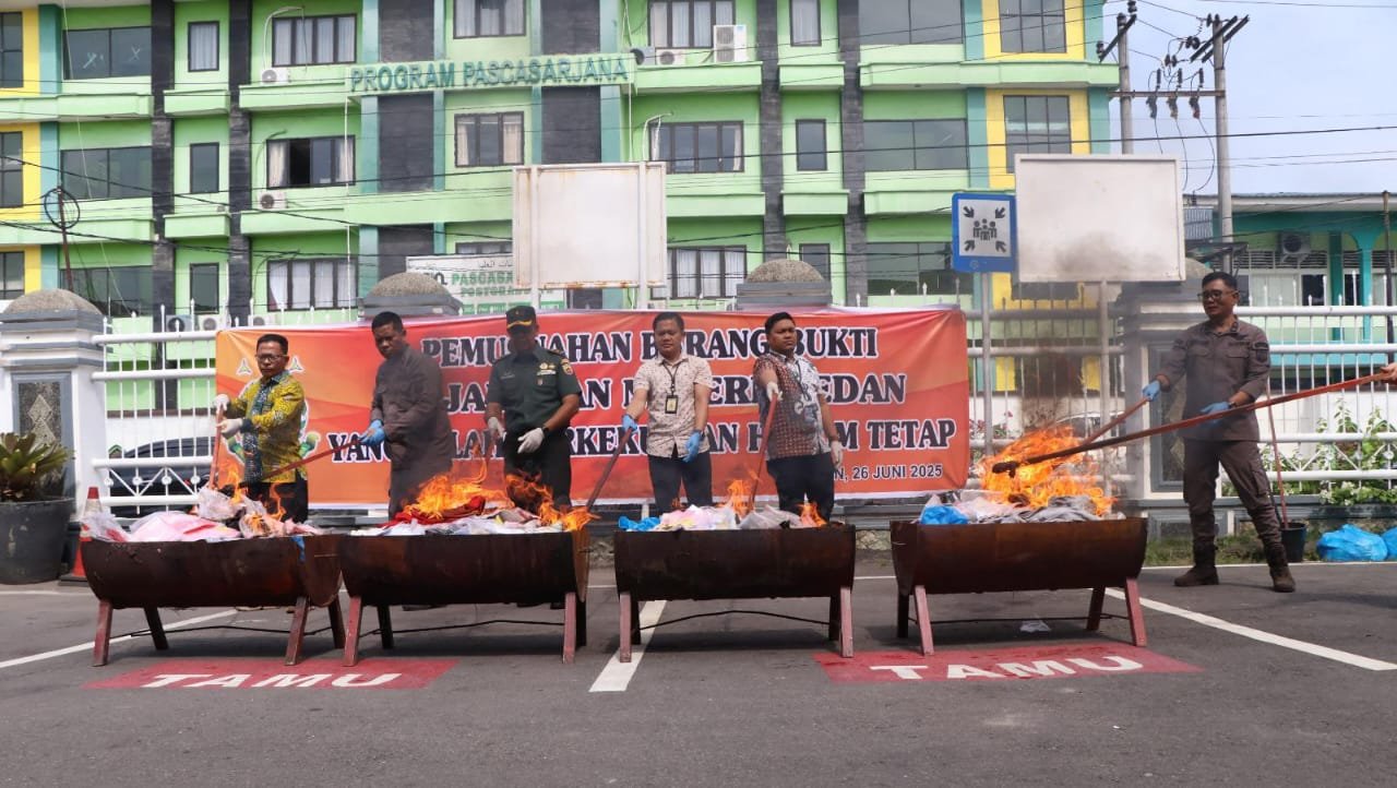 Kejari Medan Musnahkan 3,8 Kg Sabu dan 910 Perkara Inkrah, Komitmen Jaga Integritas Hukum