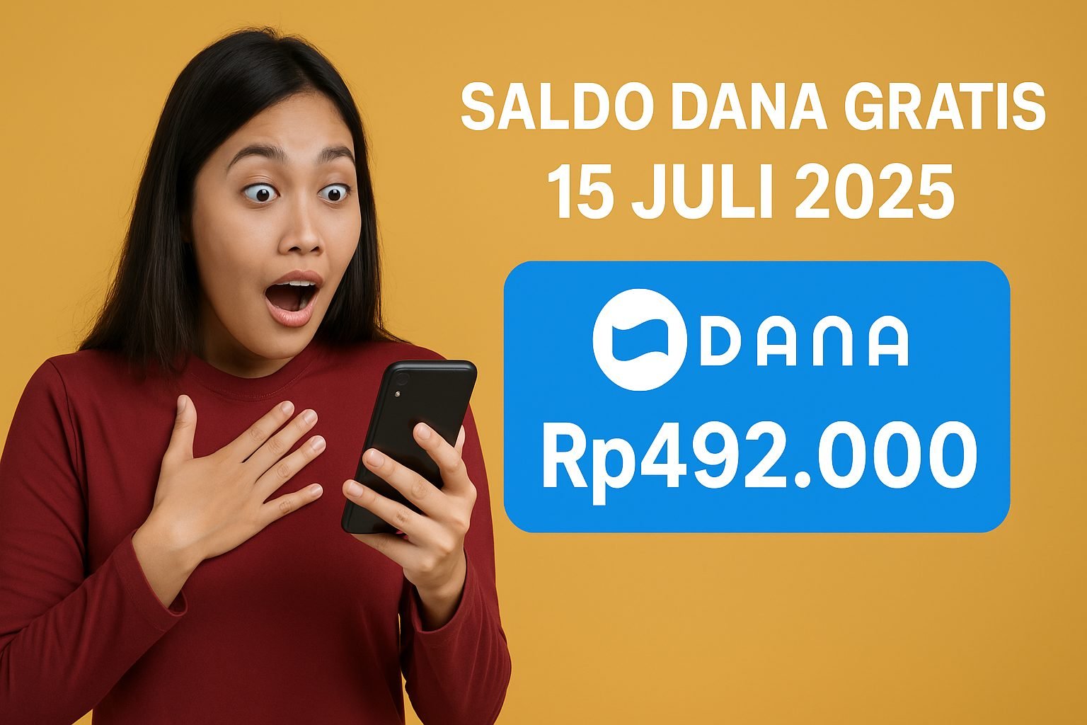Saldo DANA Gratis 16 Juli 2025 Cair Rp492.000! Begini Cara Klaimnya Tanpa Aplikasi