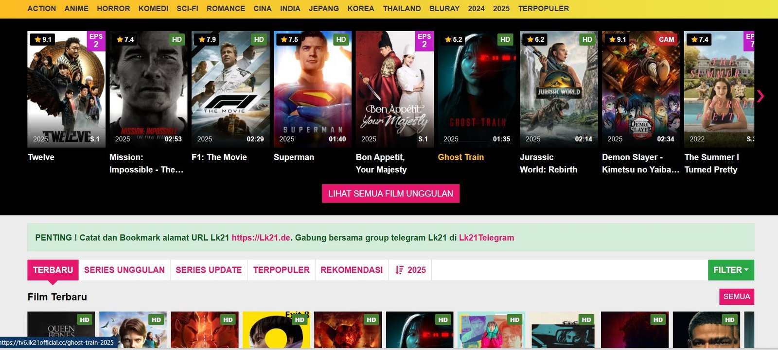 Daftar Situs Nonton Film Gratis Populer dan Risikonya untuk Pengguna