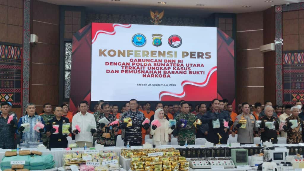 Polda Sumut dan BNN RI Bongkar 1,4 Ton Sabu, Jaringan Internasional Digulung