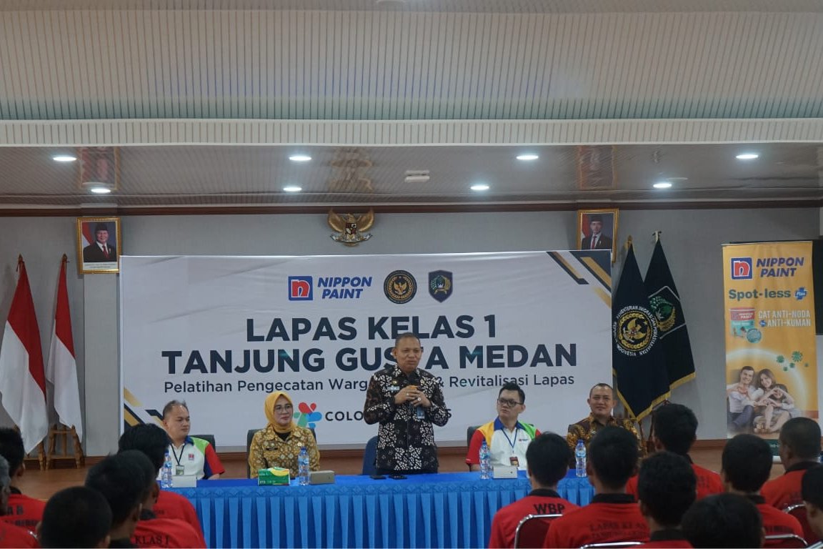 Lapas Kelas I Medan Gandeng Nippon Paint, 100 Warga Binaan Dapat Pelatihan Pengecatan untuk Bekal Hidup Baru