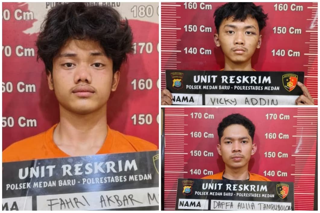 Tiga Begal Motor Ditangkap di Medan, Sudah Beraksi 14 Kali di Sejumlah Lokasi Padat Penduduk