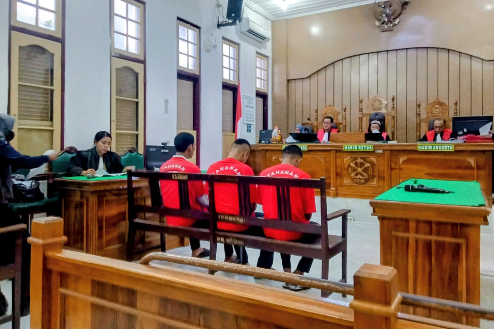 Tiga Pelaku Begal Wanita di Medan Dituntut 55 Bulan Penjara
