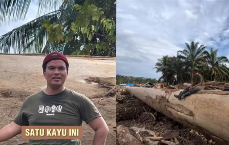 Banjir Bandang Sumatera Sisakan Gelondongan Kayu Raksasa di Aceh Tamiang, Jadi Bukti Dahsyatnya Terjangan Alam