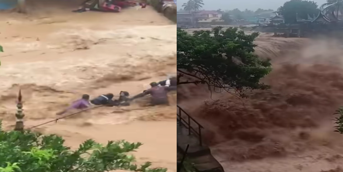 Debit Sungai Batang Kuranji Melonjak, Warga Batu Busuk Padang Terseret Arus Banjir Bandang