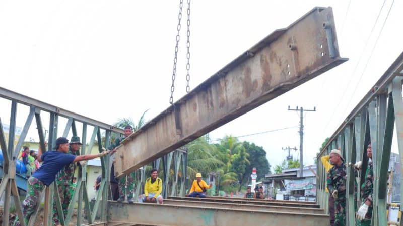 TNI dan Pemda Bangun Jembatan Super Compact di Deli Serdang, Hubungkan Tiga Desa