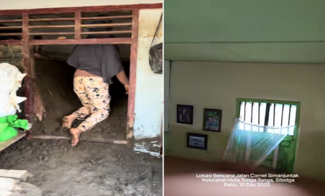 Rumah Terkubur Lumpur Pascabanjir, Warga Hanya Bisa Masuk dengan Cara Merunduk dan Merangkak