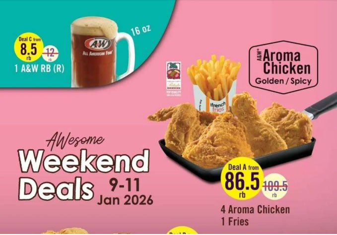 Promo Murah Meriah A&W Weekend Deals Januari 2026: Paket Aroma Chicken & Cheeseburger Gratis