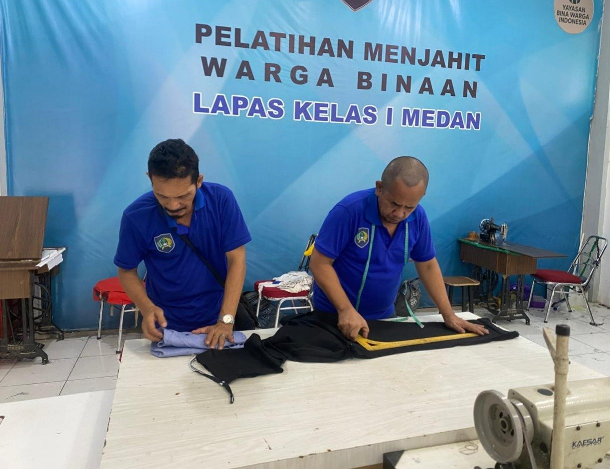 Lapas Kelas I Medan Bekali Warga Binaan Keterampilan Menjahit
