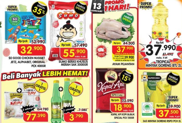 Promo Super Meriah Superindo Weekday 12-15 Januari 2026: Minyak dan Nugget Rp 37.000-an
