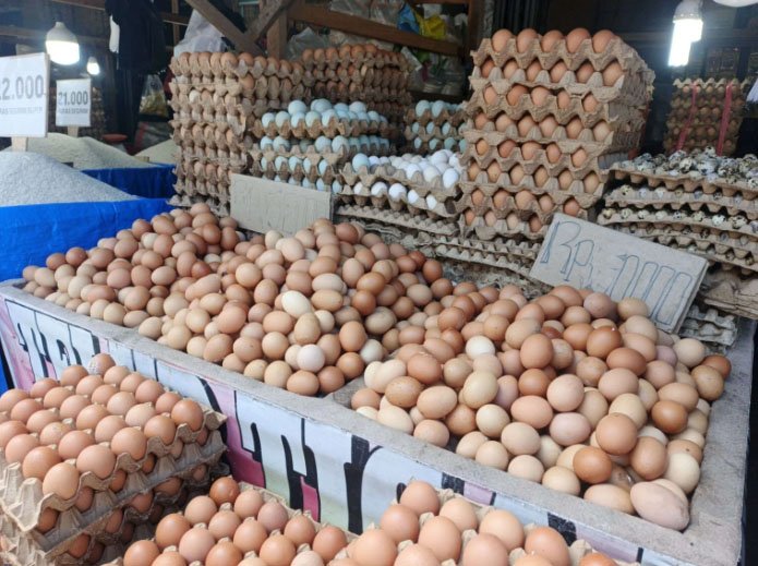 Harga Telur Ayam Ras di Pasar Tradisional Kabupaten Toba di Kisaran Rp28.300 Per Kilogram