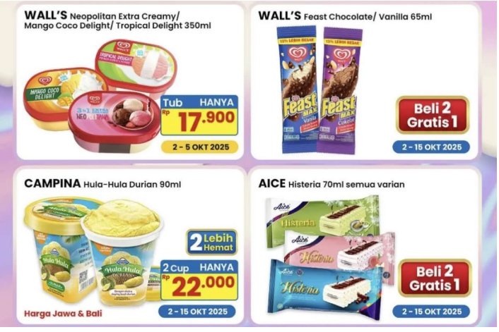 Promo Ramadhan Indomaret Sampai 4 Maret 2026: Es Krim Beli 1 Gratis 1 Aice Aneka Varian