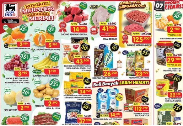 Promo Murah Meriah JSM Superindo 6-8 Februari 2026: Diskon Daging dan Ayam Jelang Ramadan