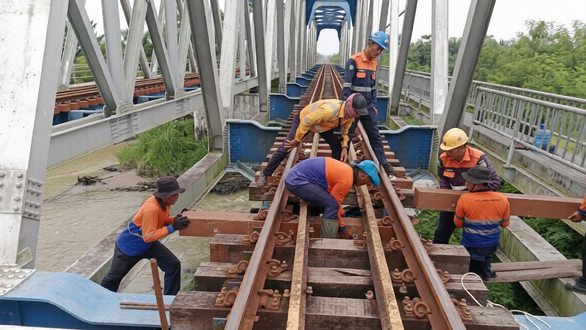 KAI Sumut Pasang 2.293 Bantalan Sintetis Jelang Angkutan Lebaran 2026