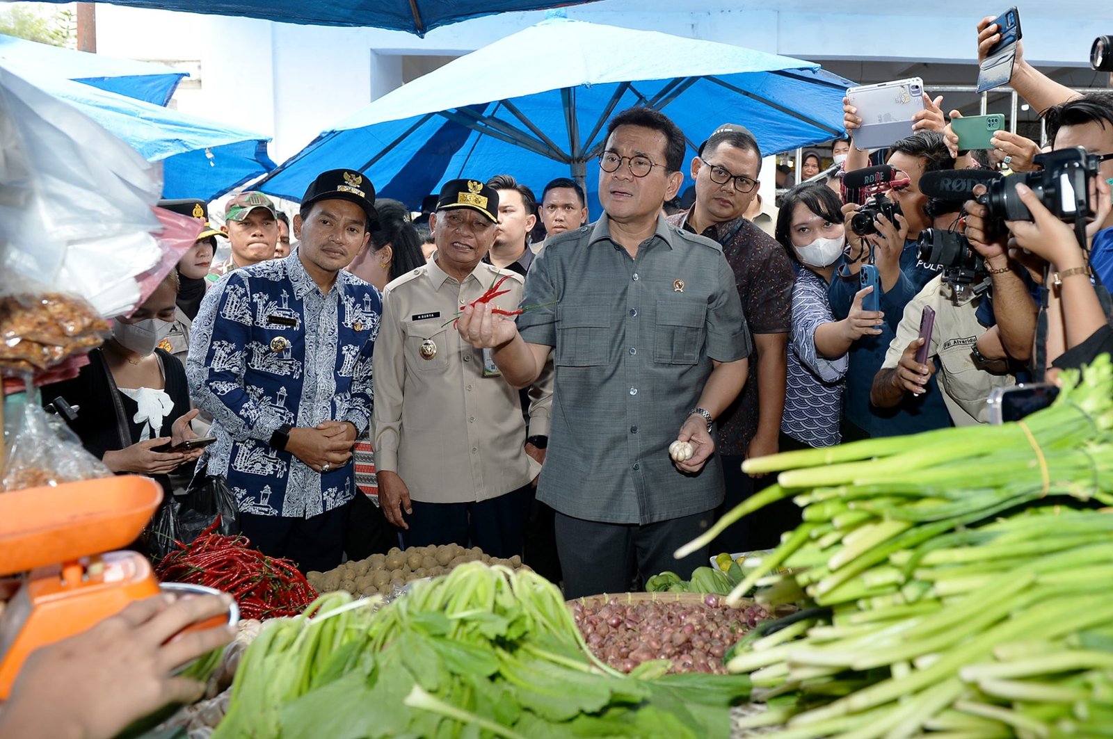 Menteri Perdagangan Tinjau Pasar Gambir Tebing Tinggi