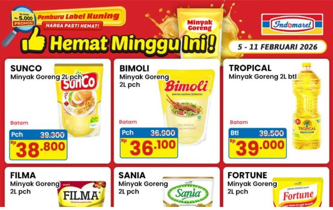 Promo Murah Meriah Indomaret Sampai 11 Februari 2026: Ada Minyak Goreng Sania Rp 38.100 Hingga Sovia Rp35.700
