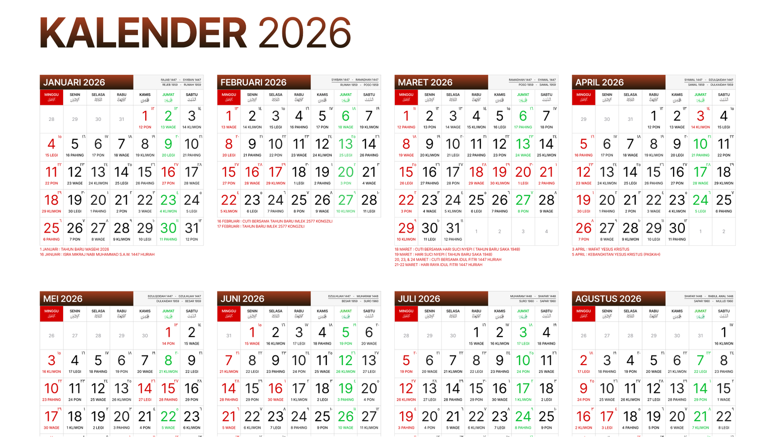 Hore! Bulan Mei 2026 Dipenuhi Tanggal Merah dan Rangkaian Long Weekend Dimulai 1 Mei