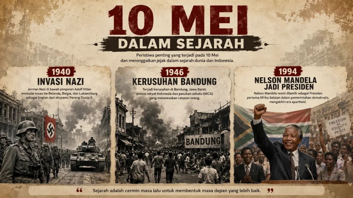 10 Mei dalam Sejarah: Invasi Nazi, Kerusuhan Rasial Bandung, Nelson Mandela Hingga Hari Lupus Sedunia