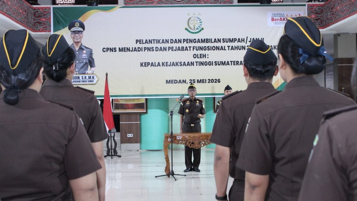 Kejati Sumut Lantik 39 PNS Baru, Kajati Tekankan Integritas dan Tri Krama Adhyaksa
