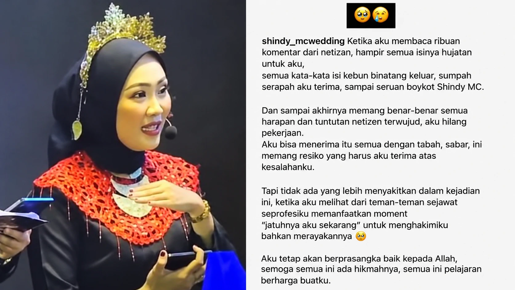 MC LCC MPR Shindy Lutfiana Curhat Kehilangan Pekerjaan Usai Viral: “Semua Tuntutan Netizen Terwujud”
