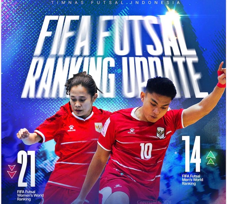 Ukir Sejarah, Timnas Futsal Putra Indonesia Ranking 14 FIFA dan 4 Besar Asia  