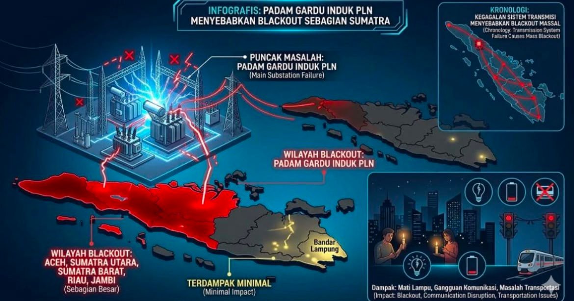 Blackout Sistem PLN Sumbagut, Listrik Padam Massal di Aceh Hingga Kepulauan Riau