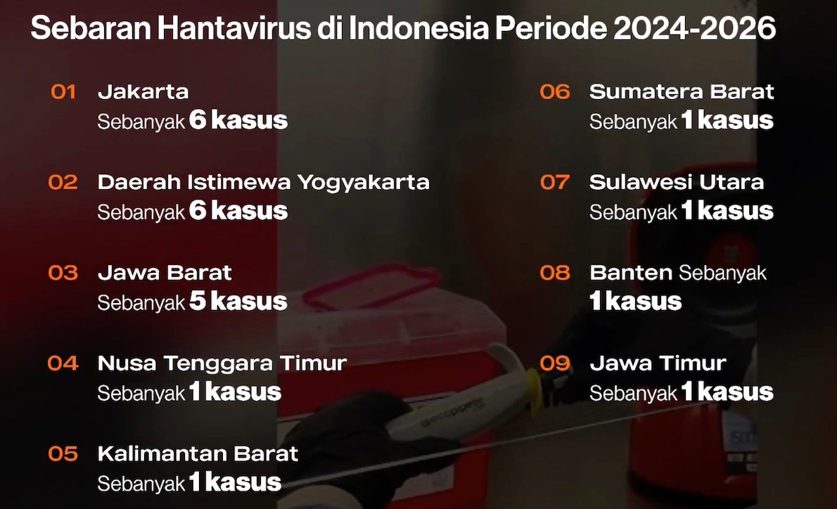Kemenkes: 23 Kasus Hantavirus Indonesia 2024-2026, Tiga Meninggal Dunia