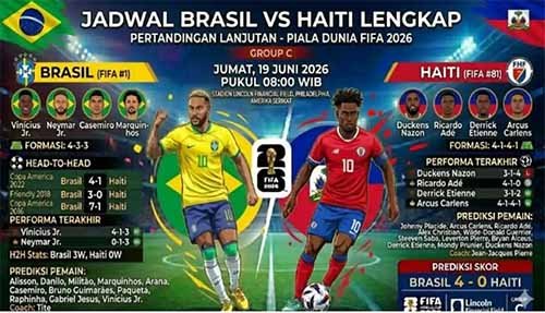 Prediksi Skor Brasil vs Haiti di Piala Dunia 2026: Tim Samba akan Bantai Haiti Sambil Menari di Philadelphia