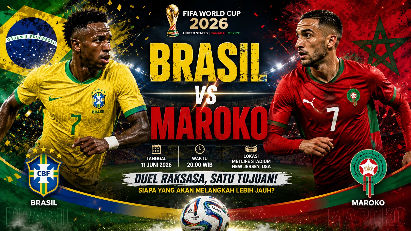 Brasil vs Maroko: Head to Head, Statistik dan Prediksi Piala Dunia 2026