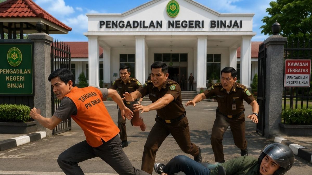 Tahanan Kasus Pencurian Kabur dari PN Binjai, Sempat Tertabrak Motor Saat Melarikan Diri