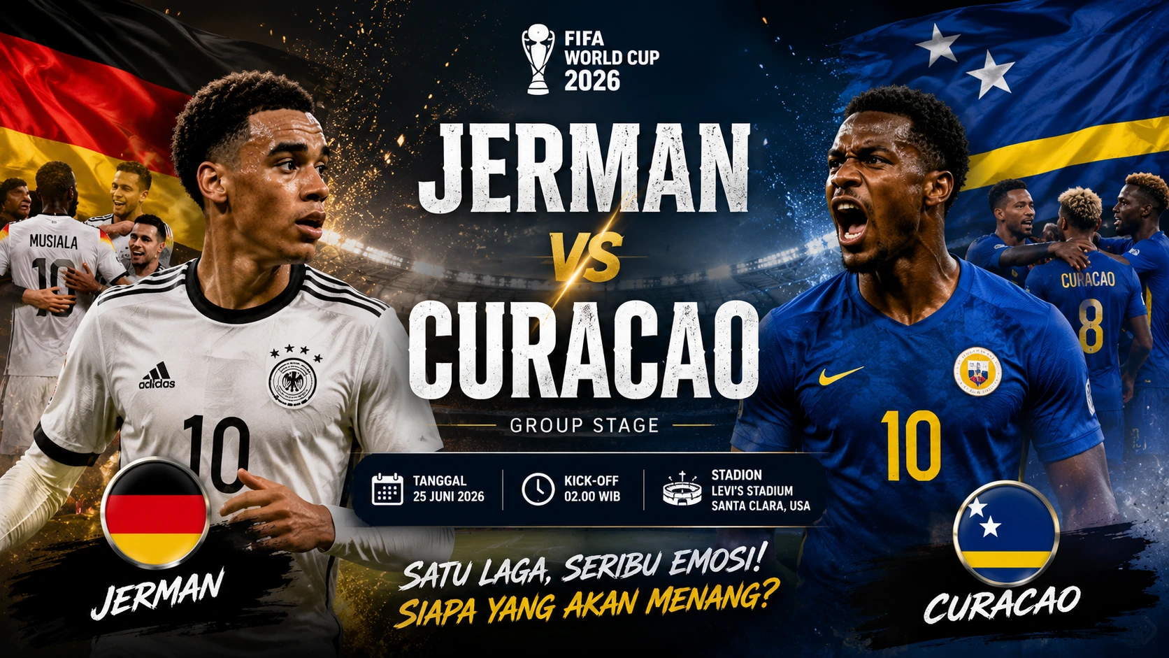 Susunan Pemain Jerman vs Curacao: Nagelsmann Andalkan Musiala dan Wirtz, Der Panzer Siap Mengamuk di Piala Dunia 2026