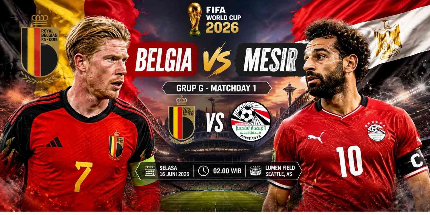 Prediksi Belgia vs Mesir di Grup G Melaju ke Fase Gugur Piala Dunia 2026