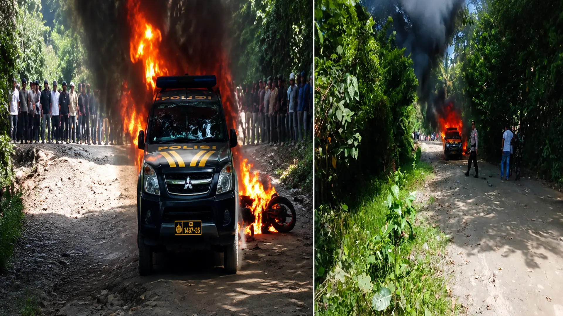 Diduga Dipicu Pelecehan, Bentrok Warga Seram Barat Sebabkan Kendaraan Polisi Dibakar