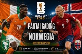Prediksi Skor Pantai Gading vs Norwegia di Babak 32 Besar Piala Dunia 2026: Haaland Diuji Les Elephants dan Ingin Angkat Koper