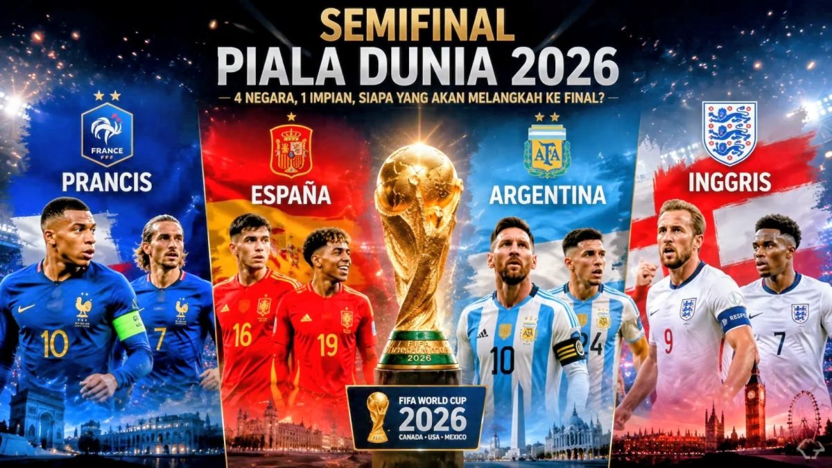 5 Fakta Menarik Semifinal Piala Dunia 2026: Ranking 1-4 FIFA Bertemu, Mbappe Ukir Rekor dan Argentina Kejar Sejarah