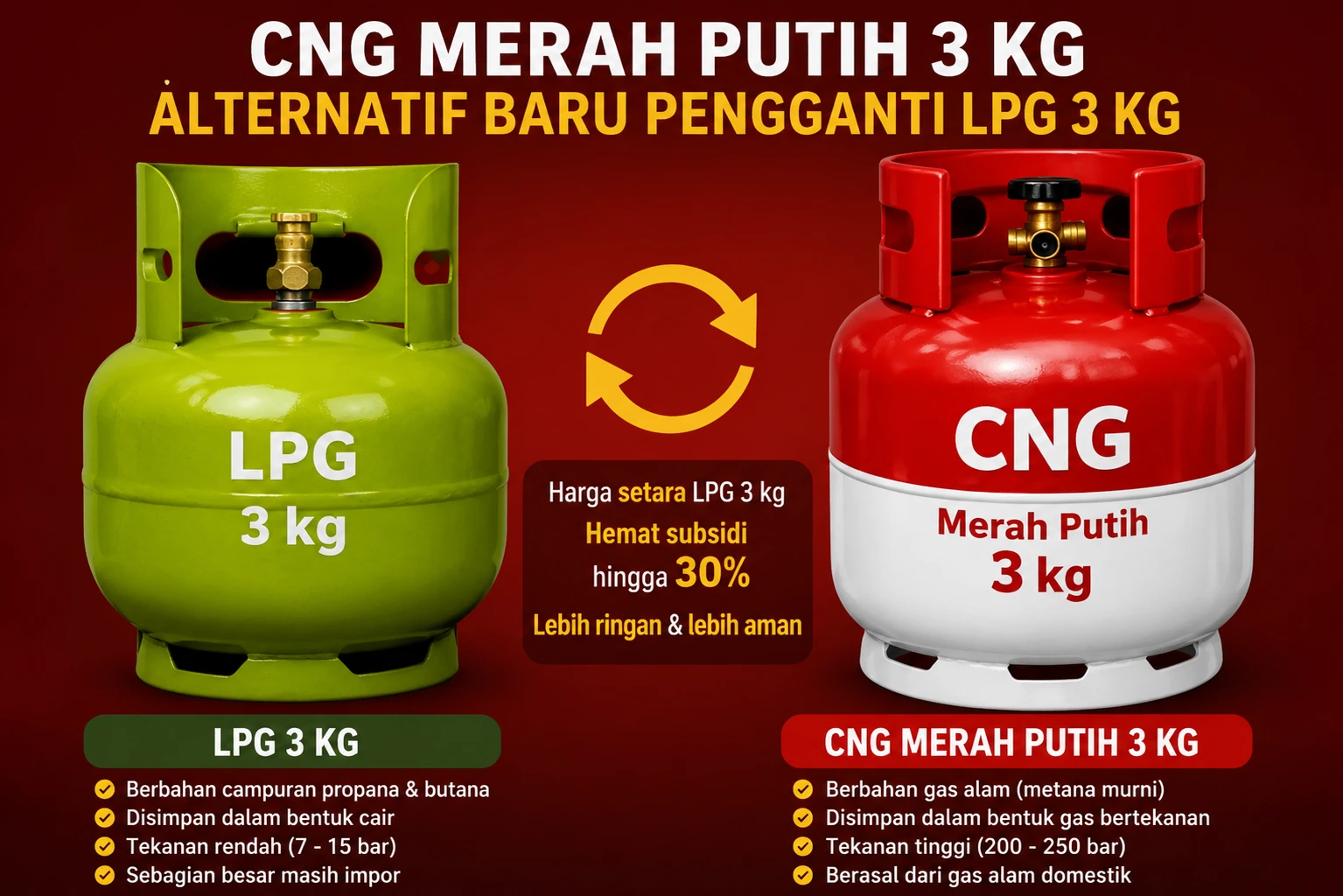 ESDM Uji Coba CNG Merah Putih 3 Kg, Alternatif LPG Bersubsidi yang Diklaim Lebih Hemat