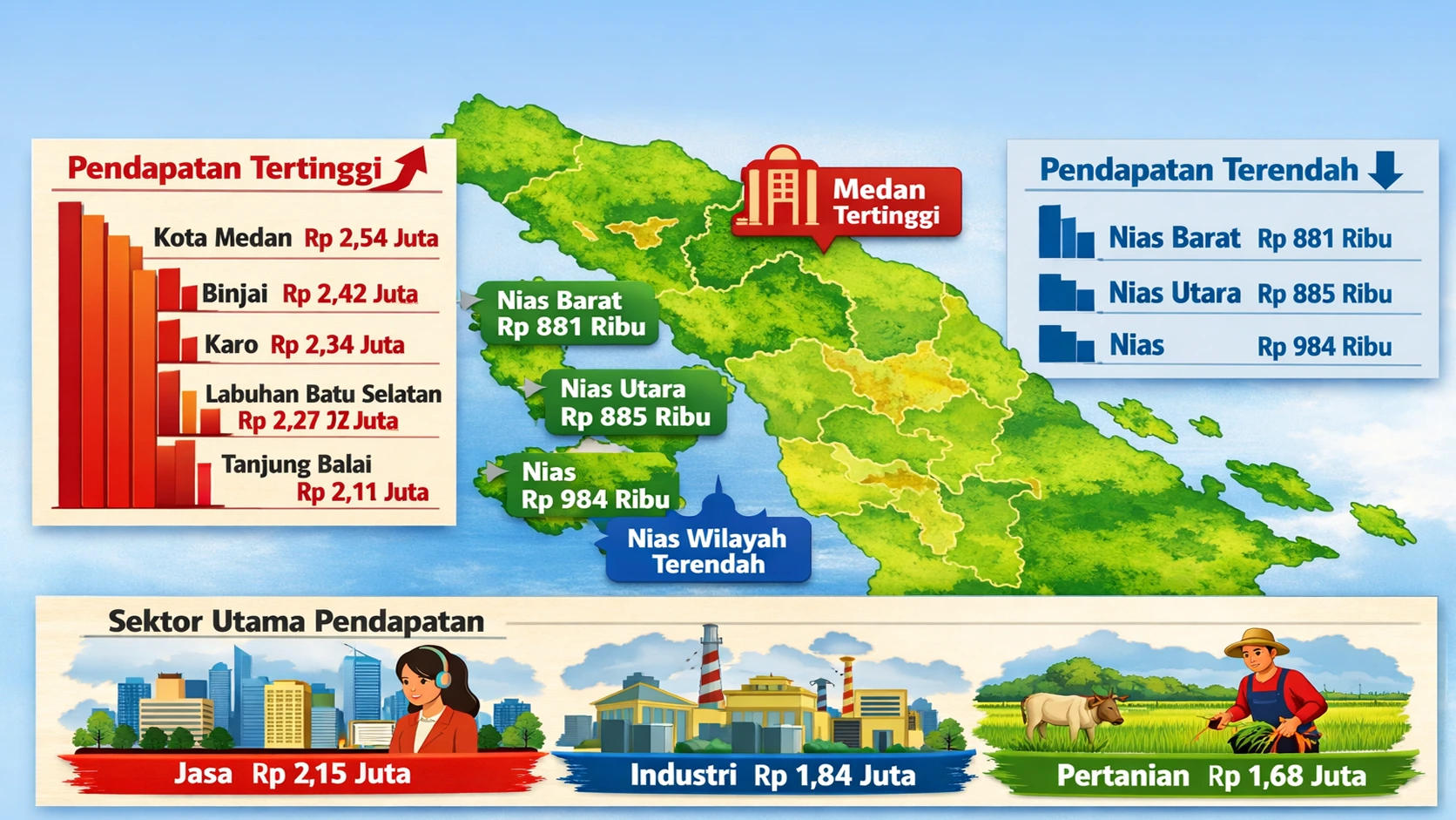 Daftar Pendapatan Pekerja Informal di Sumut, Ini Daerah dengan Penghasilan Tertinggi