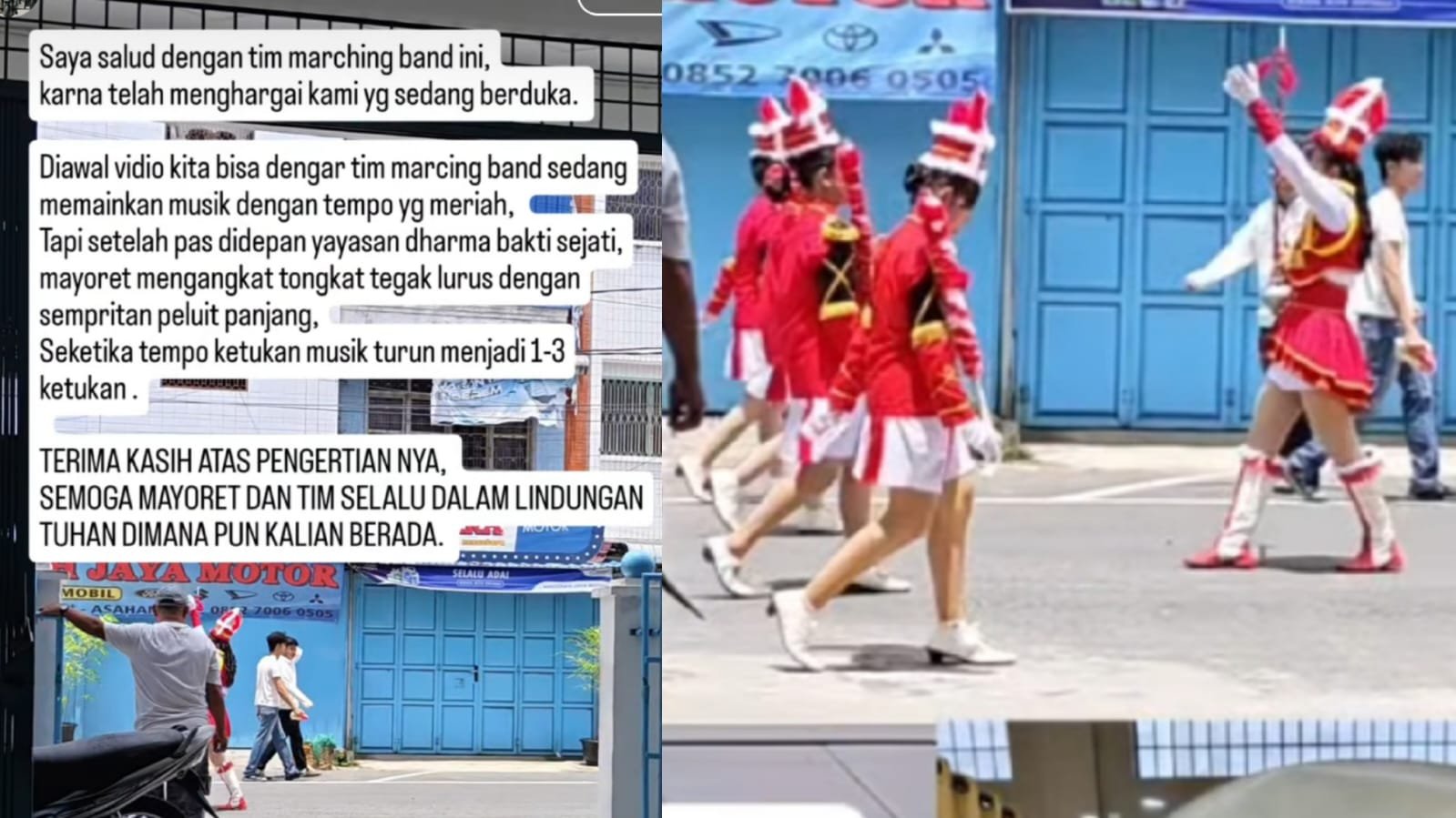 Aksi Drumband SMA Diponegoro Kisaran Saat Lewati Rumah Duka Banjir Pujian
