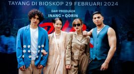 Deretan pemeran utama film Pasar Setan ketika menghadiri press screening and press conference film yang akan tayang pada 29 Februari 2024 tersebut. (ANTARA/HO-POPLICIST Publicist)