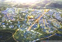 Desain Kawasan Inti Pusat Pemerintahan atau KIPP Ibu Kota Negara (IKN) Nusantara. Foto: Antara/HO-Kementerian PUPR