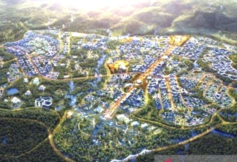 Desain Kawasan Inti Pusat Pemerintahan atau KIPP Ibu Kota Negara (IKN) Nusantara. Foto: Antara/HO-Kementerian PUPR