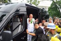 Gubernur Sumut periode 2018 - 2023 Edy Rahmayadi saat menghadiri acara serah terima jabatan dengan Pj Gubernur Sumut. Foto: topikseru.com/Muchlis