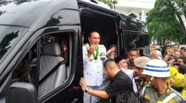 Gubernur Sumut periode 2018 - 2023 Edy Rahmayadi saat menghadiri acara serah terima jabatan dengan Pj Gubernur Sumut. Foto: topikseru.com/Muchlis