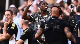 Gelandang Juventus Paul Pogba. (Photo by Marco BERTORELLO / AFP) 