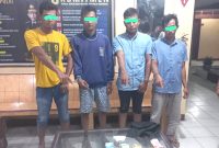 Polsek Serbelawan meringkus empat komplotan pencuri uang koperasi PT PNM Mekar. Foto: Humas Polres Simalungun