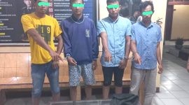 Polsek Serbelawan meringkus empat komplotan pencuri uang koperasi PT PNM Mekar. Foto: Humas Polres Simalungun